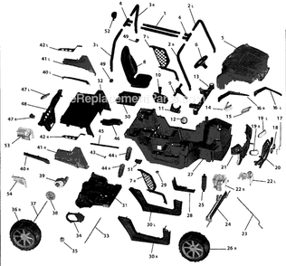 Page A Diagram and Parts List for IGOD0511 Red Peg Perego Ride-On ATVs